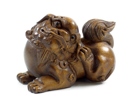 中華のおせち贈り物 根付 ne_b03-01 狛犬 工芸品
